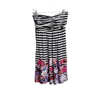 SOMA Stapless Striped Floral  Dress